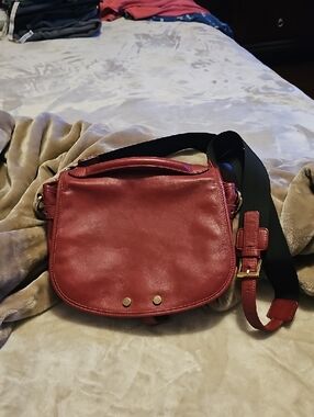 Classic Red Leather Crossbody Bag